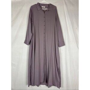 Natural Life Lavender Purple Cotton Long Sleeve Lightweight Maxi Dress
